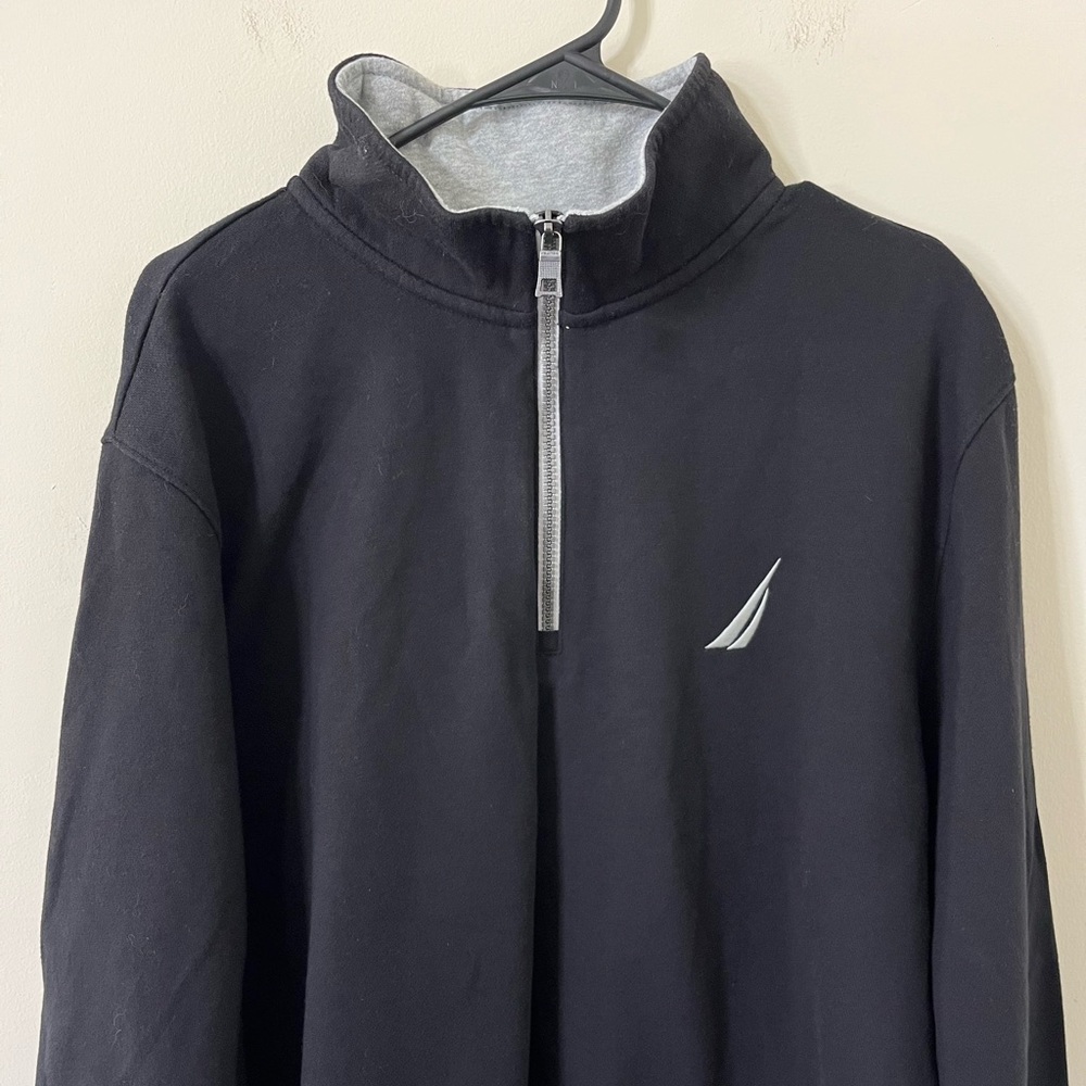 Nautica Men's Black Quarter-Zip Pullover Sweatshirt Size XL - Picture 3 of 10